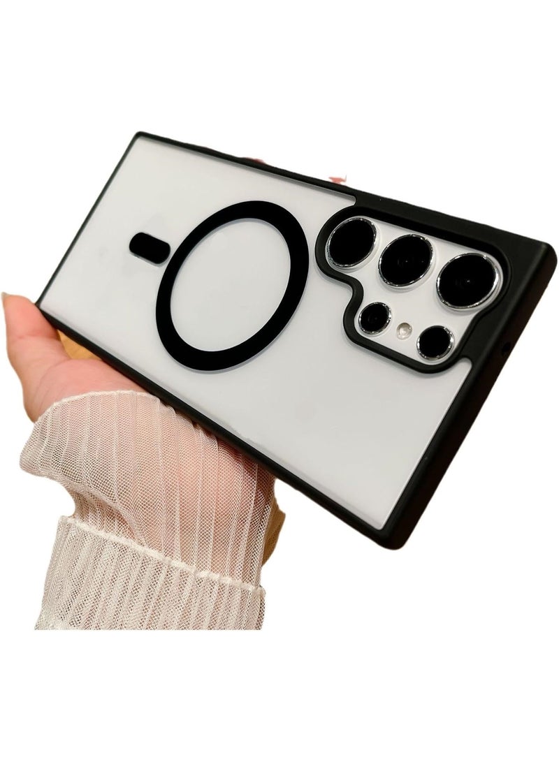 MagSafe Case Cover | Camera Protection | Hard Crystal Clear Back | Shockproof Bumper Case Cover for Samsung Galaxy S25 Ultra (Black) - Image 2